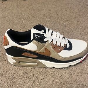 Nike Air Max Sneakers in White, Black, and Brown